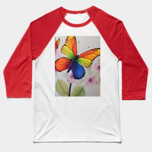 Rainbow Petals and Butterfly Symphony Baseball T-Shirt